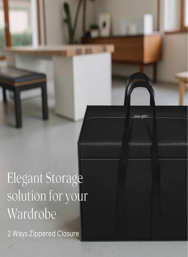 ليفي حقائب نقل كبيرة جدًا شديدة التحمل من Lify - مقابض وسحابات قوية، حقائب تخزين لتوفير المساحة، قابلة للطي بشكل مسطح، بديل لصناديق النقل - سعة 86 لترًا (أسود، عبوة من قطعتين) - Image 3